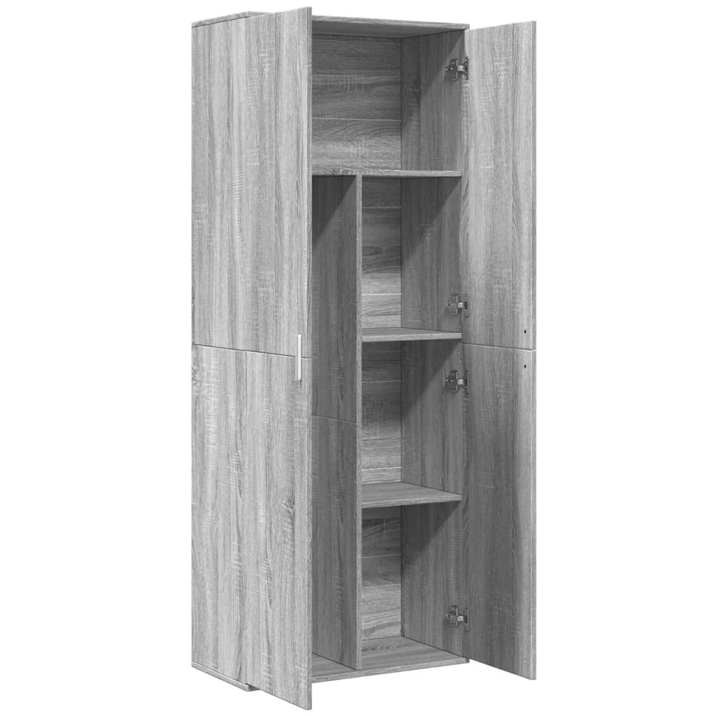 szürke sonoma színű szerelt fa magasszekrény 70 x 35 x 180