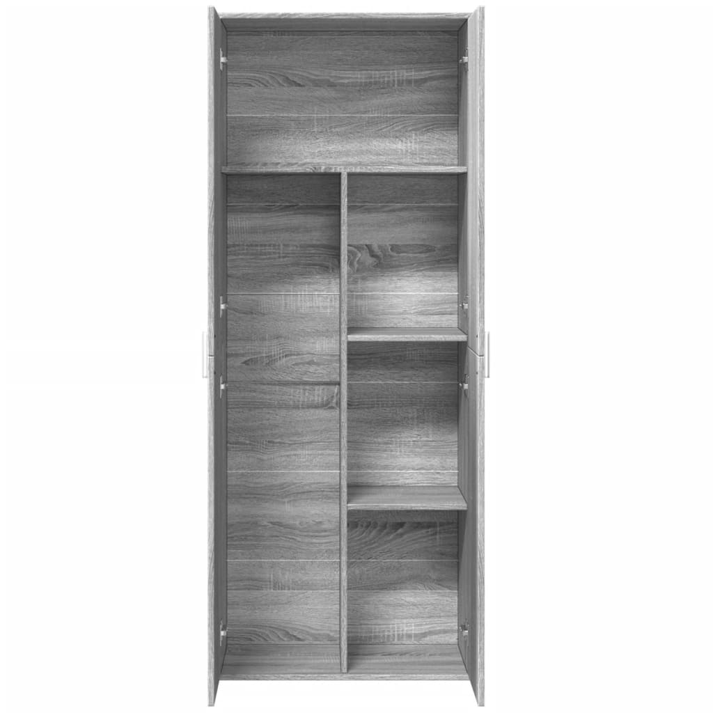 szürke sonoma színű szerelt fa magasszekrény 70 x 35 x 180