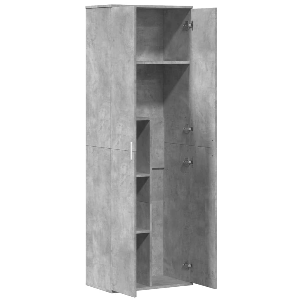 betonszürke szerelt fa magasszekrény 60 x 35 x 180 cm