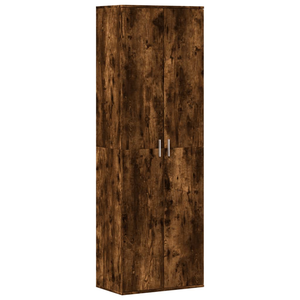 füstös tölgy színű szerelt fa magasszekrény 60 x 35 x 180 cm