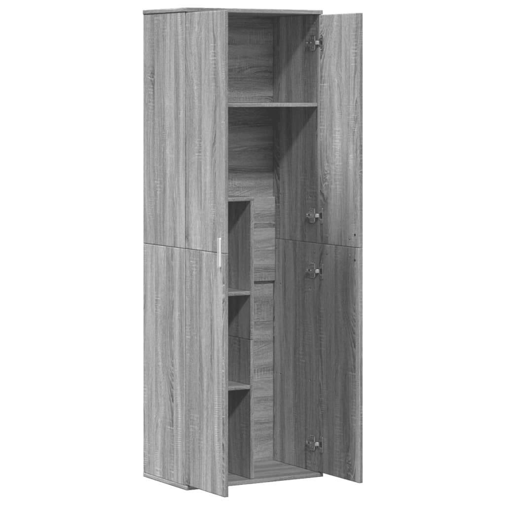 szürke sonoma színű szerelt fa magasszekrény 60 x 35 x 180 cm
