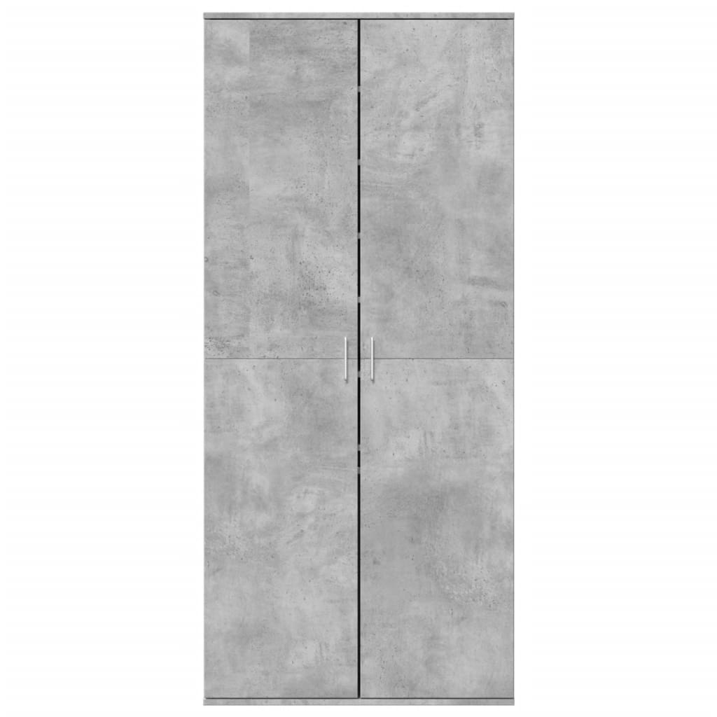 betonszürke szerelt fa cipősszekrény 80 x 39 x 178 cm