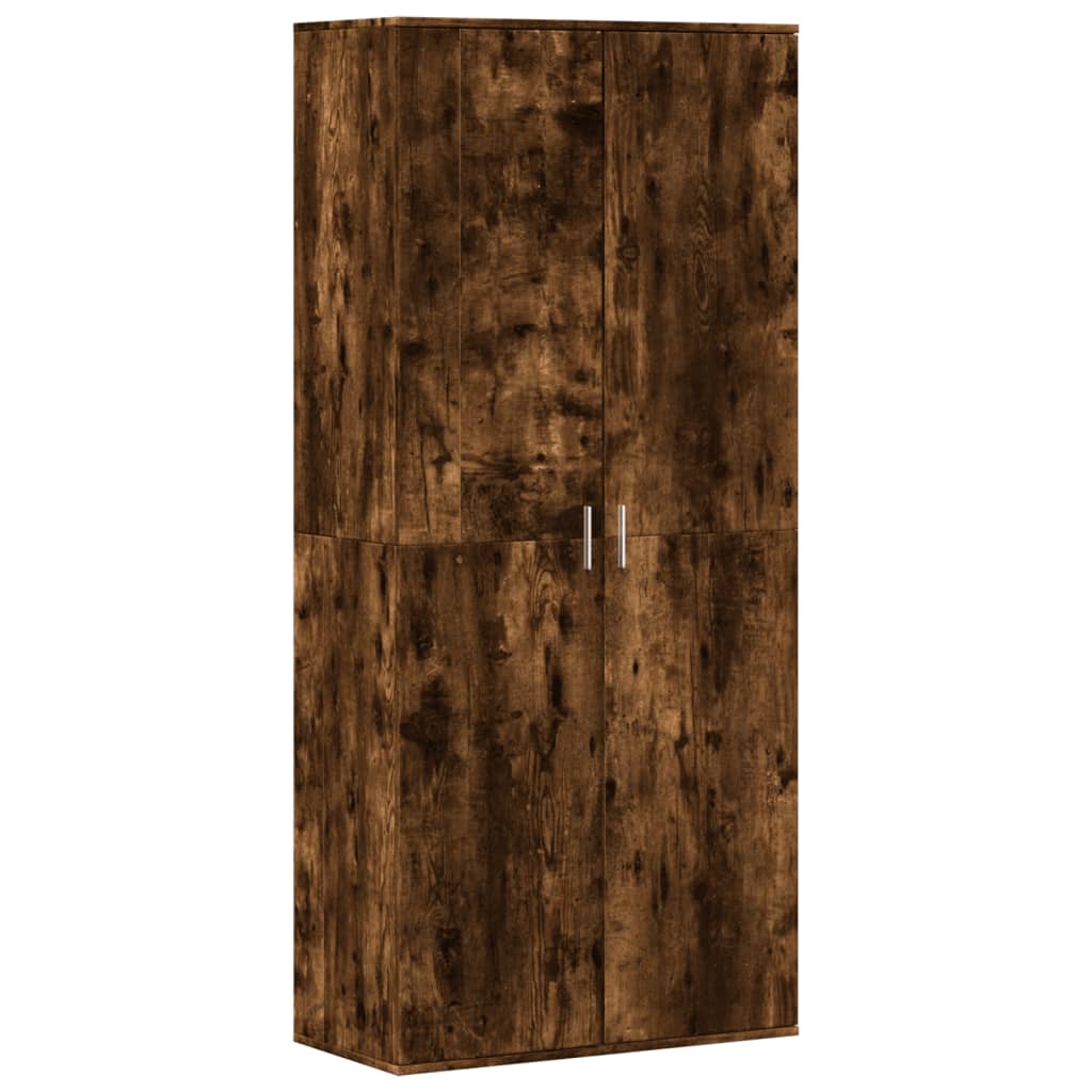 füstös tölgy színű szerelt fa cipőszekrény 80 x 39 x 178 cm