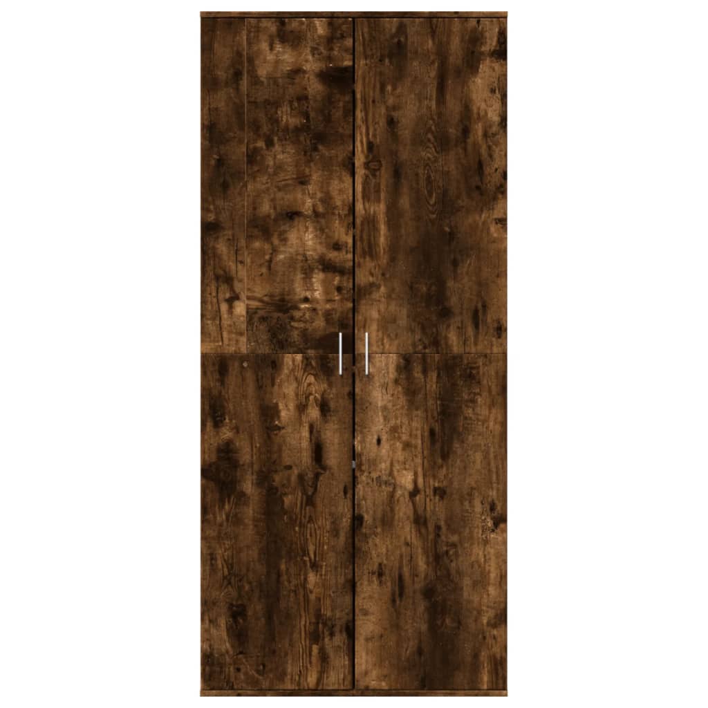 füstös tölgy színű szerelt fa cipőszekrény 80 x 39 x 178 cm