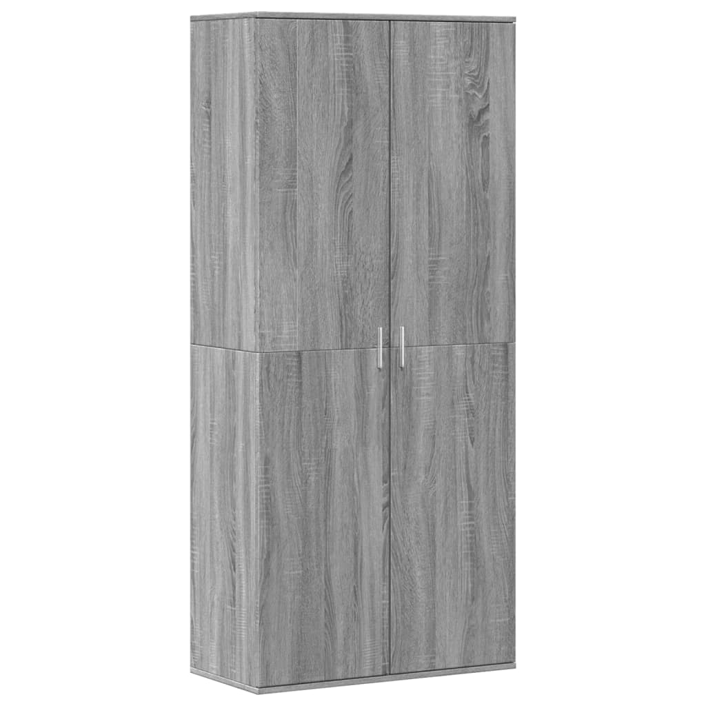 szürke sonoma színű szerelt fa cipősszekrény 80 x 39 x 178 cm