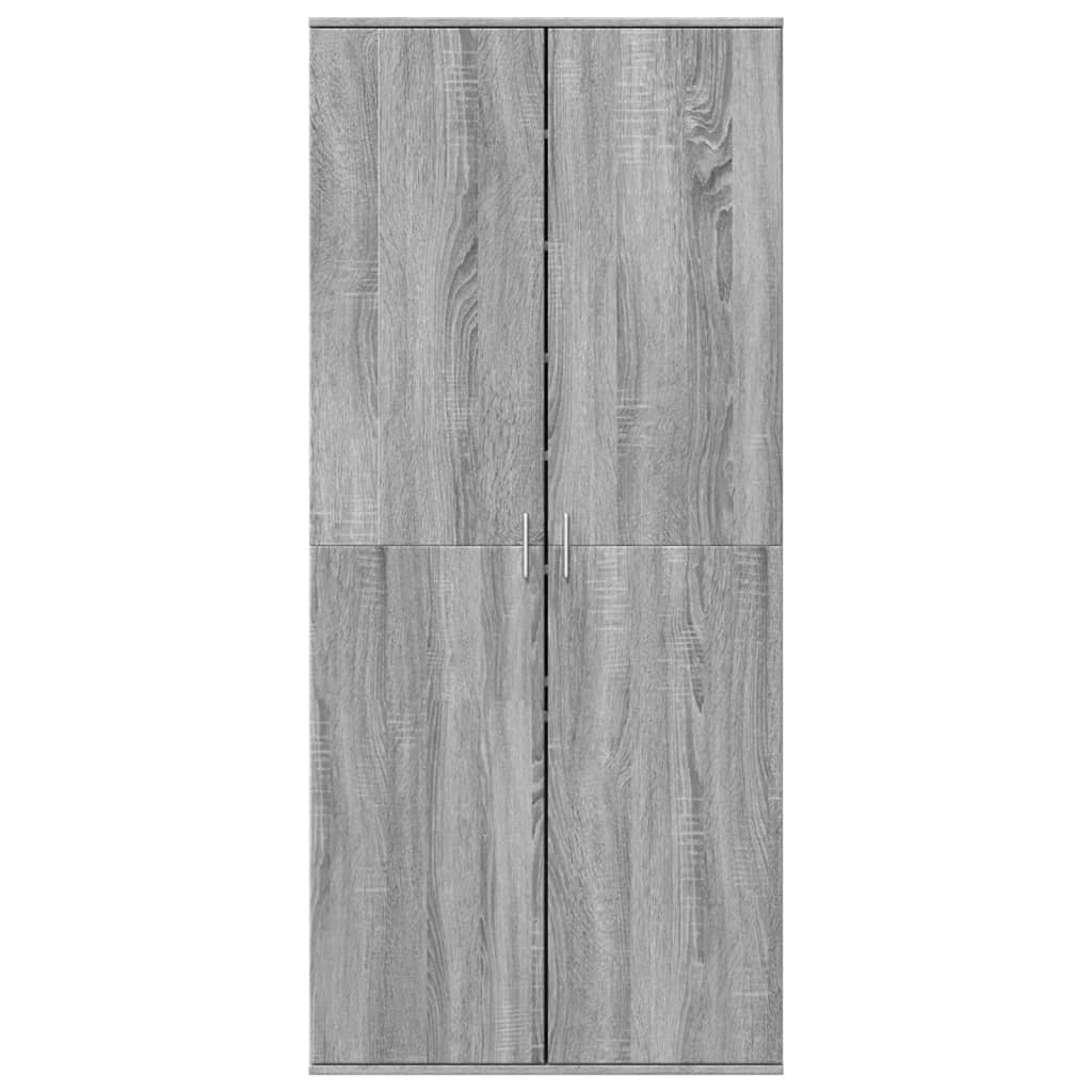 szürke sonoma színű szerelt fa cipősszekrény 80 x 39 x 178 cm