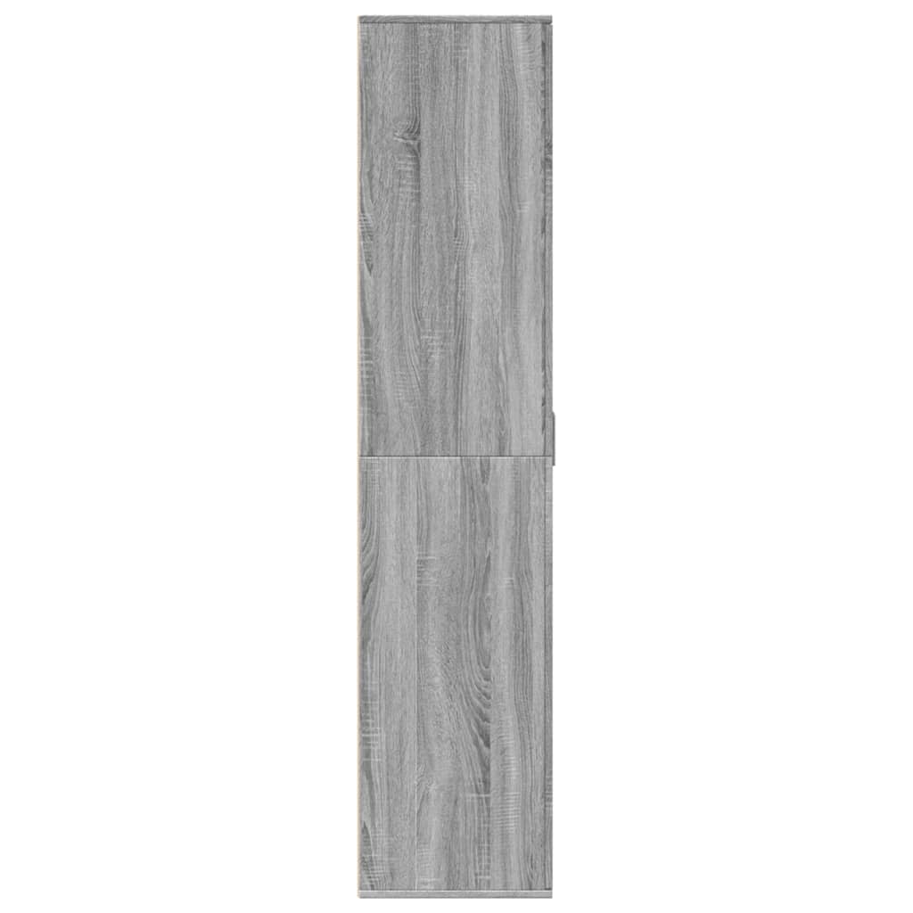 szürke sonoma színű szerelt fa cipősszekrény 80 x 39 x 178 cm