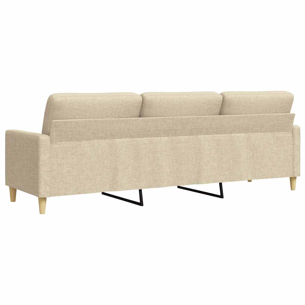 3 személyes krémszínű szövet kanapé 210 cm