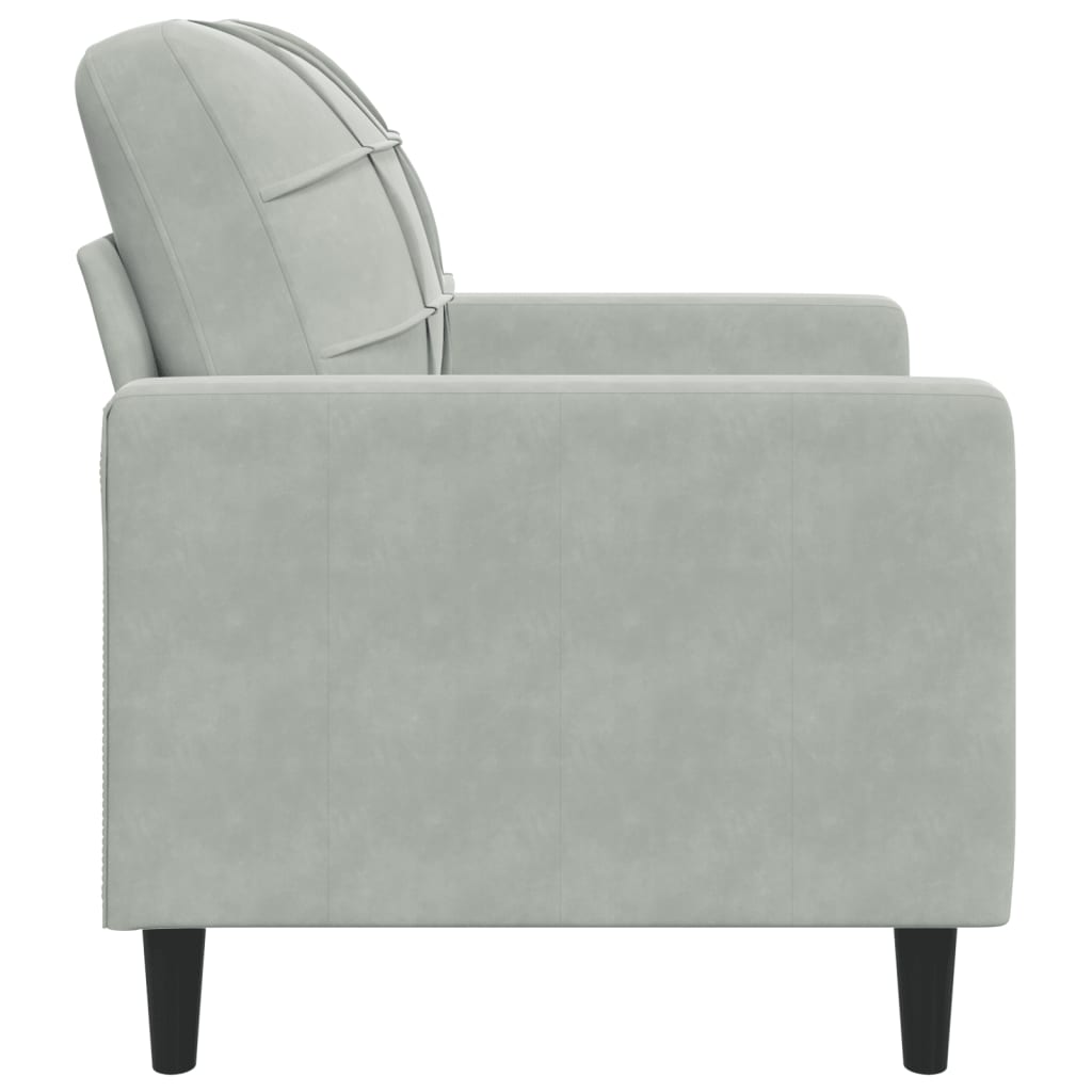 világosszürke bársony kanapéfotel 60 cm
