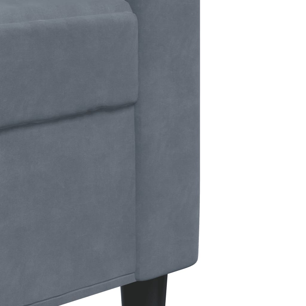 sötétszürke bársony kanapéfotel 60 cm