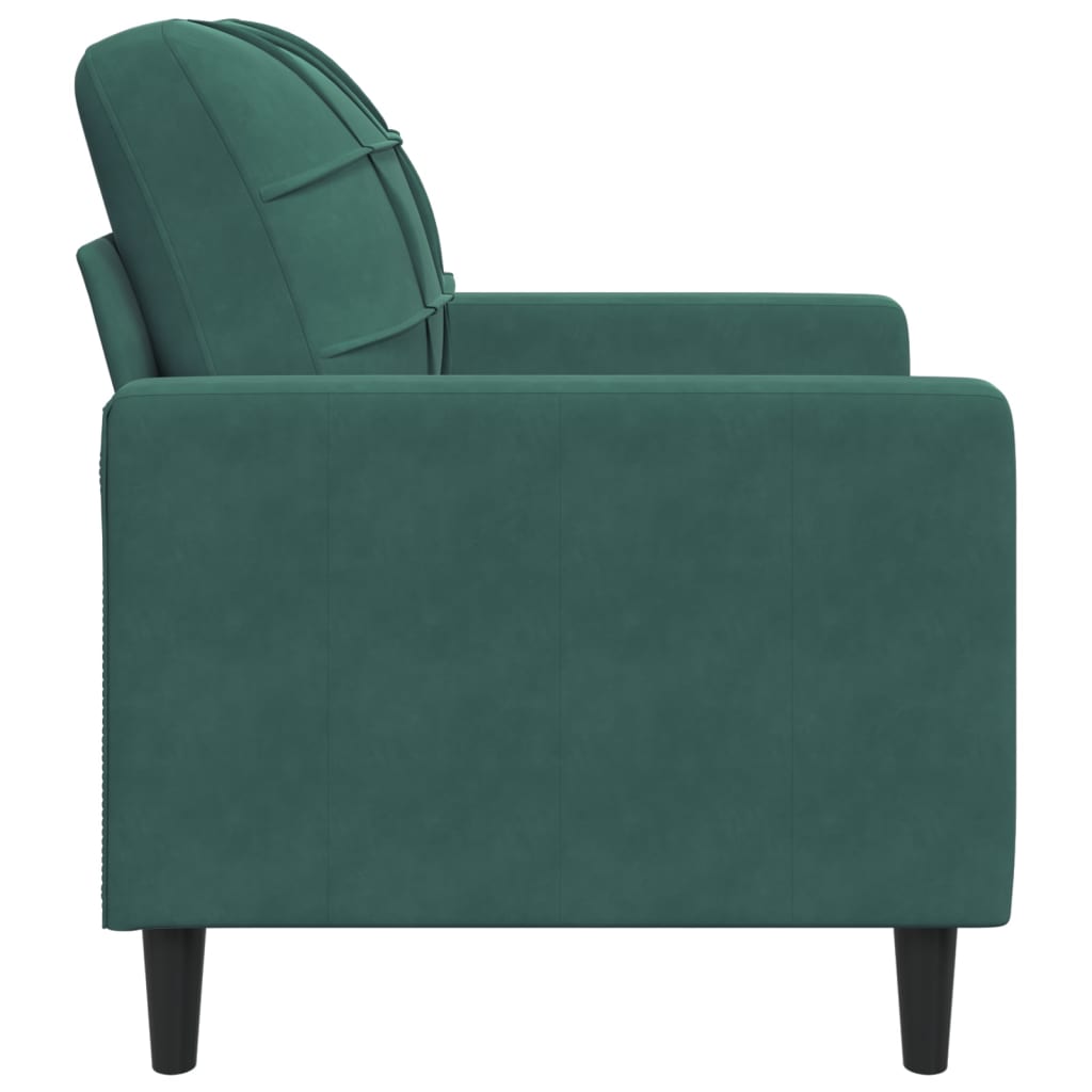 sötétzöld bársony kanapéfotel 60 cm