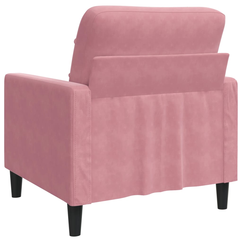 rózsaszín bársony kanapéfotel 60 cm