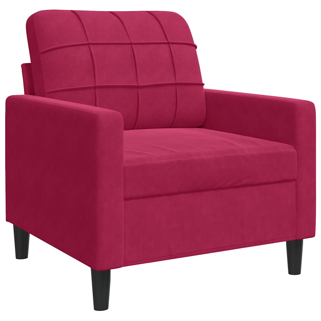 bordó bársony kanapéfotel 60 cm