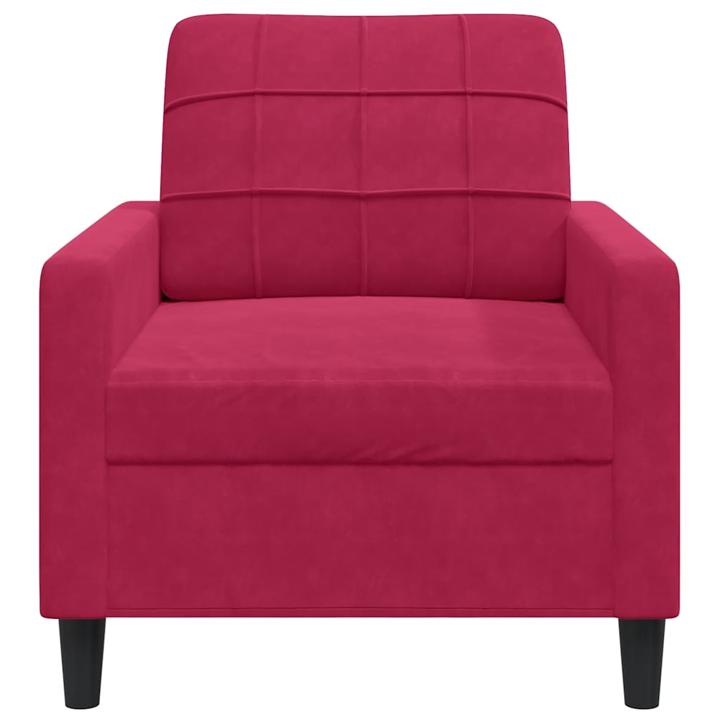 bordó bársony kanapéfotel 60 cm