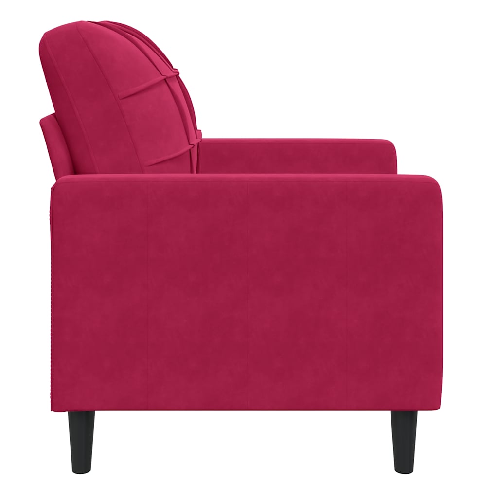 bordó bársony kanapéfotel 60 cm
