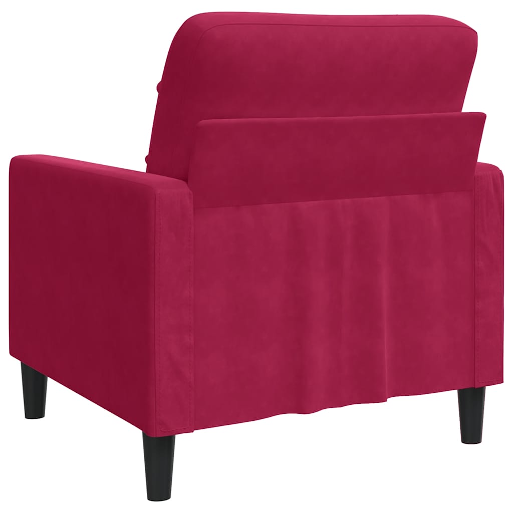 bordó bársony kanapéfotel 60 cm