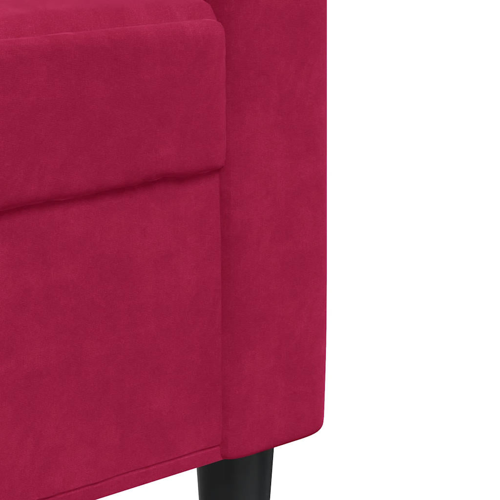bordó bársony kanapéfotel 60 cm