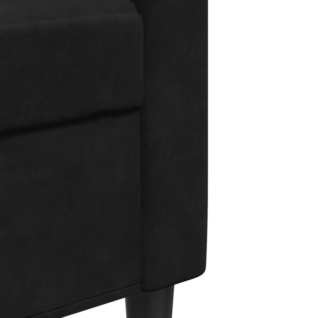 fekete bársony kanapéfotel 60 cm