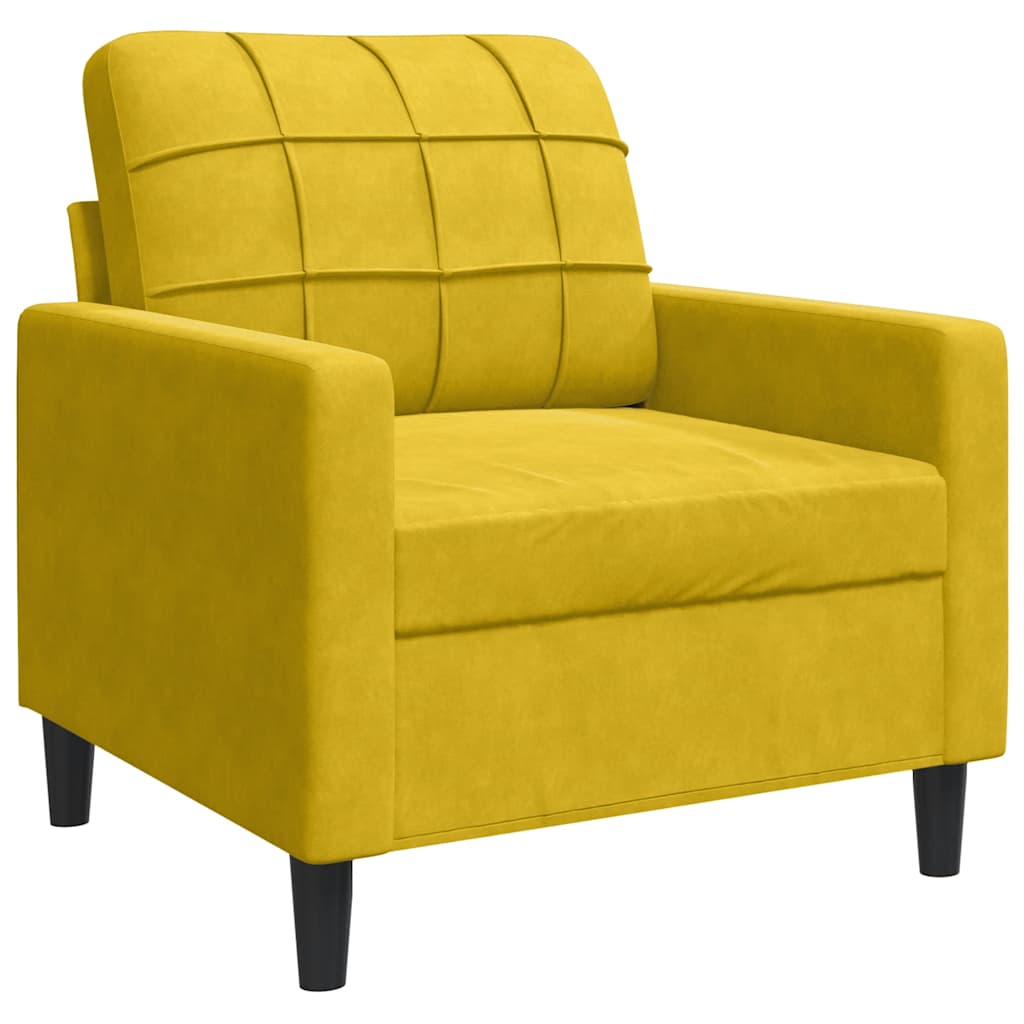 sárga bársony kanapéfotel 60 cm