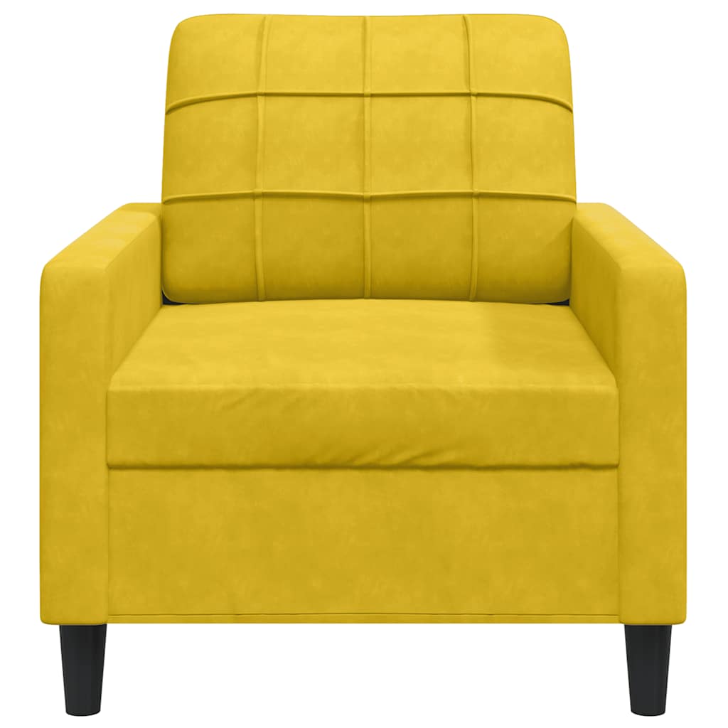 sárga bársony kanapéfotel 60 cm