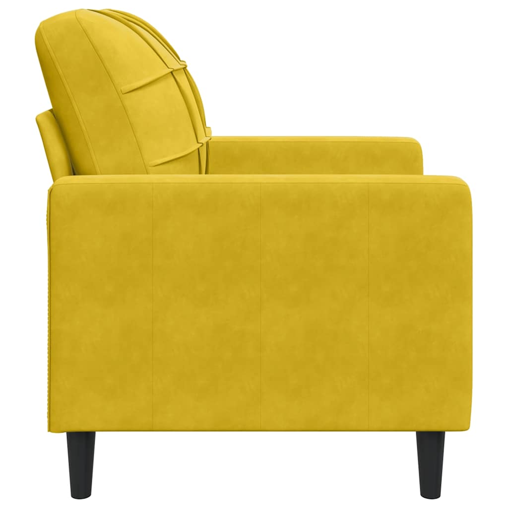 sárga bársony kanapéfotel 60 cm