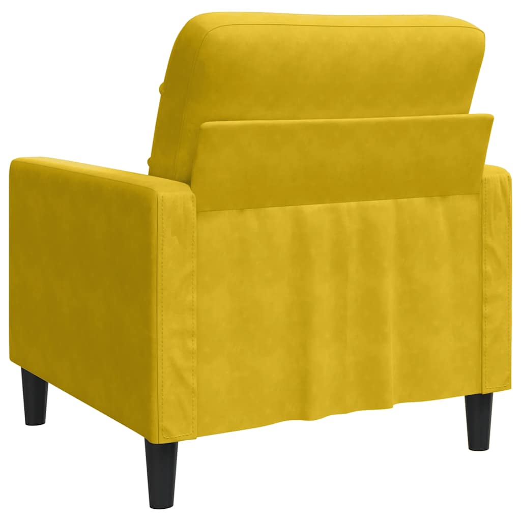sárga bársony kanapéfotel 60 cm