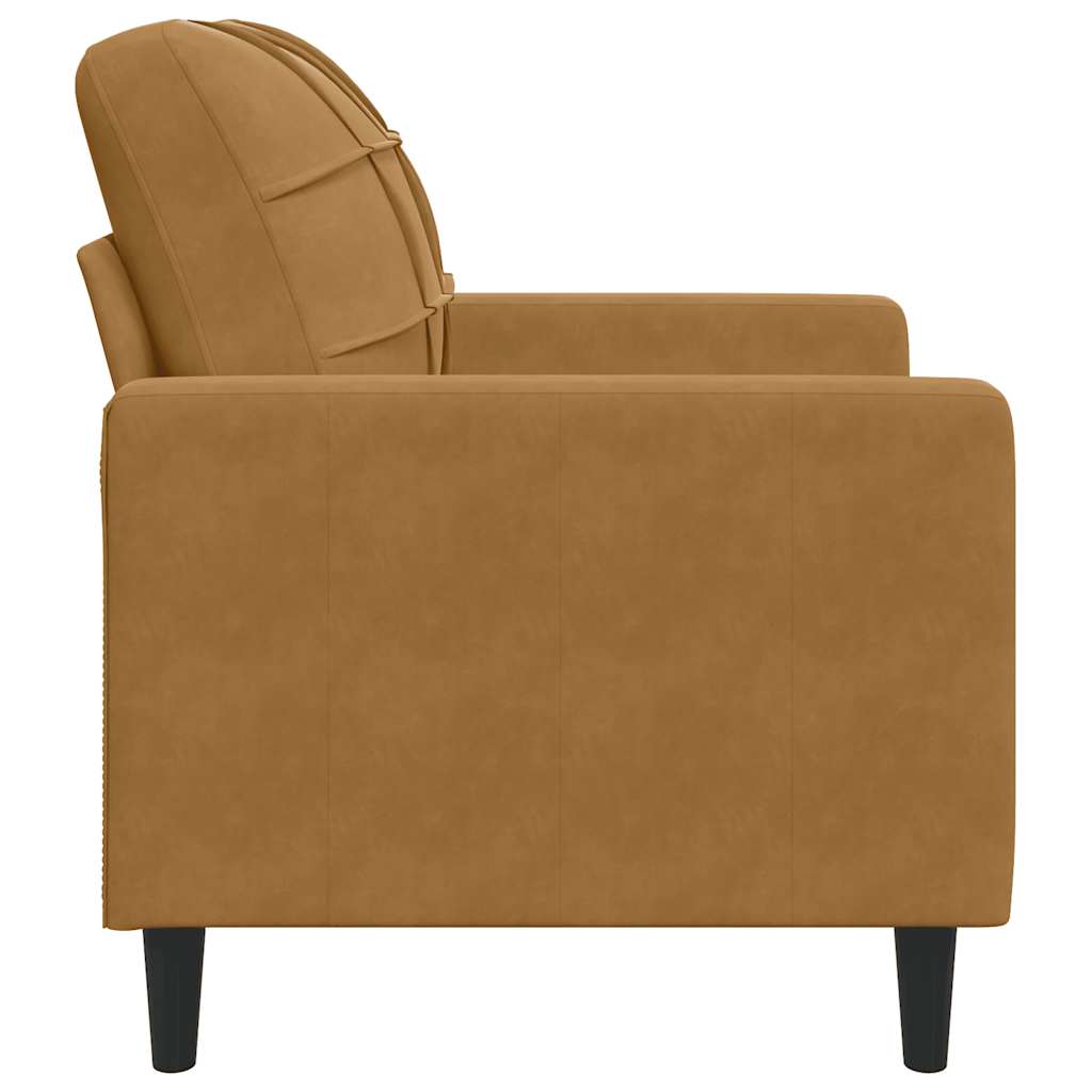 barna bársony kanapéfotel 60 cm