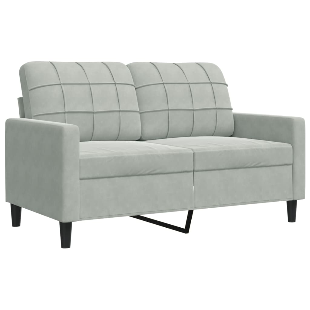 kétszemélyes világosszürke bársony kanapé 120 cm