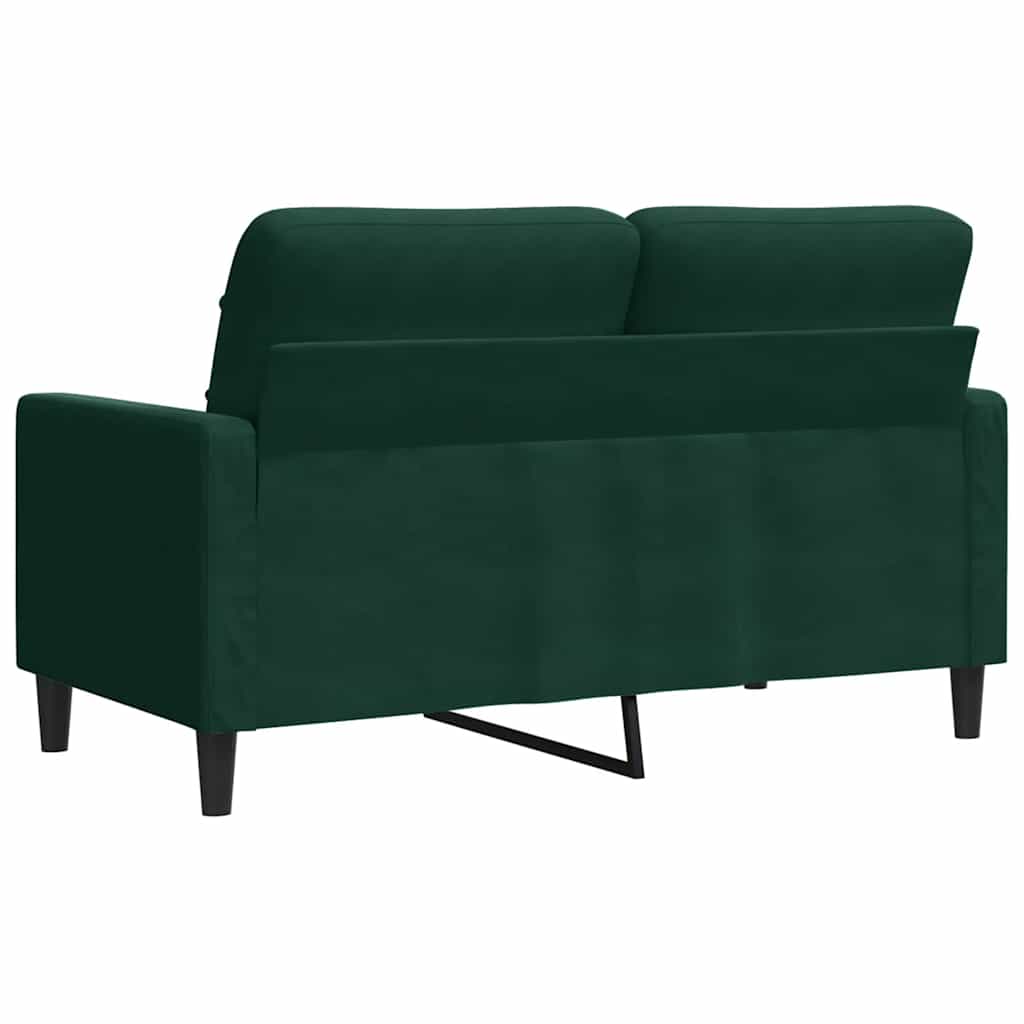 kétszemélyes sötétzöld bársony kanapé 120 cm
