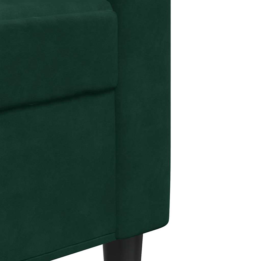 kétszemélyes sötétzöld bársony kanapé 120 cm