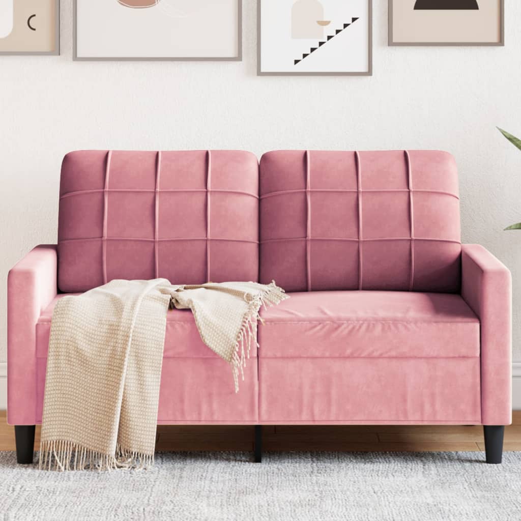 kétszemélyes rózsaszín bársony kanapé 120 cm