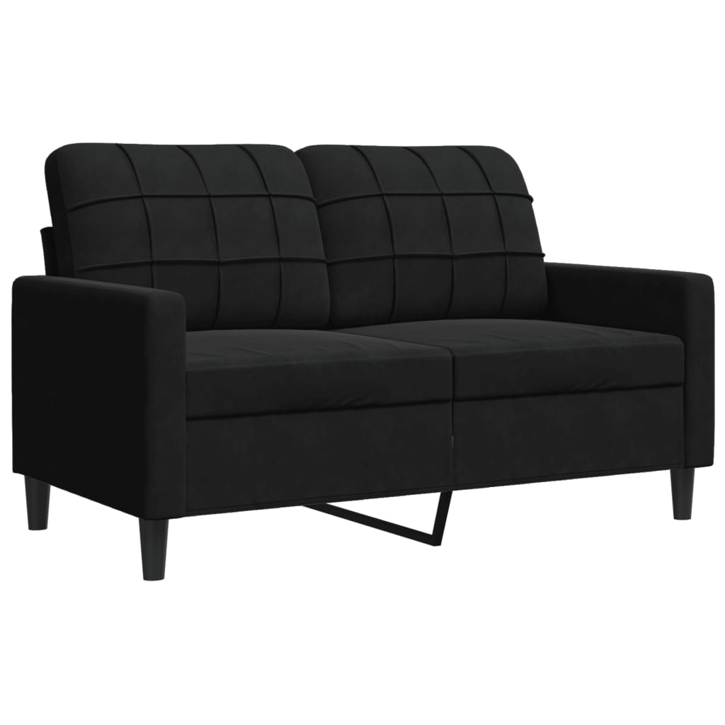kétszemélyes fekete bársony kanapé 120 cm