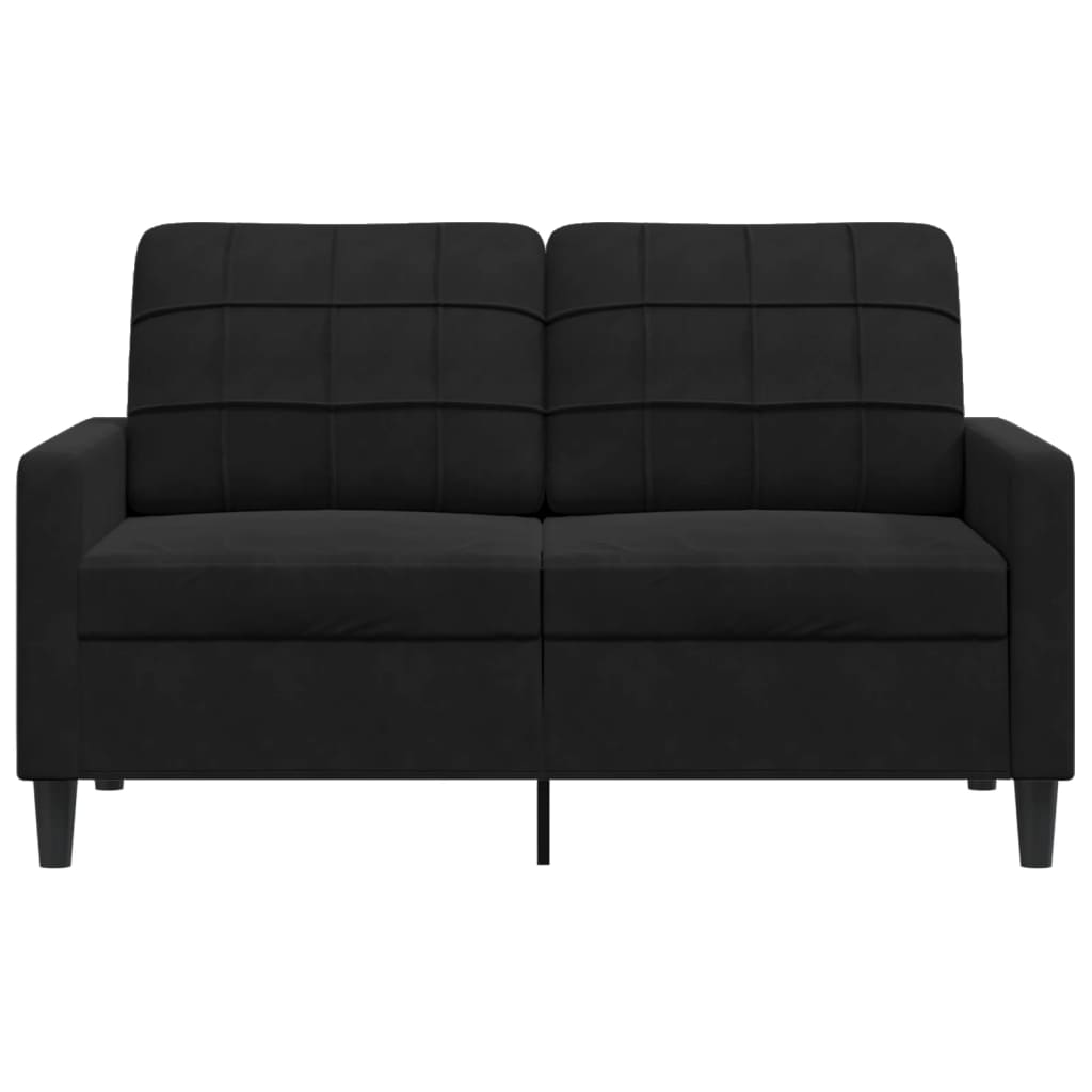 kétszemélyes fekete bársony kanapé 120 cm