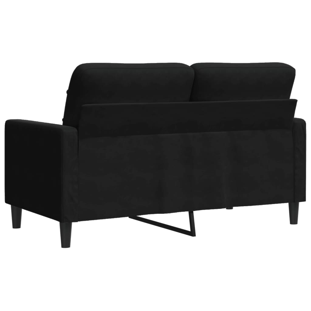 kétszemélyes fekete bársony kanapé 120 cm