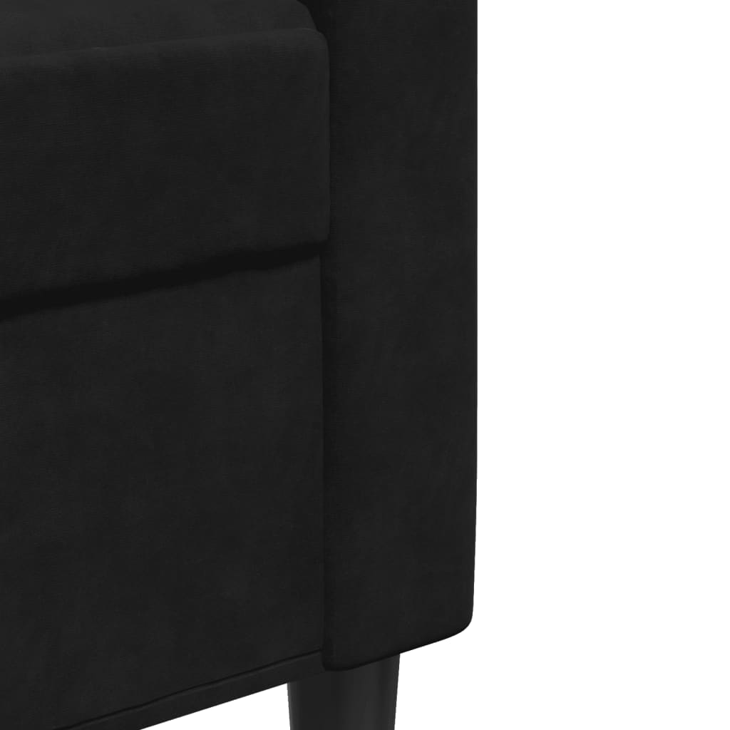 kétszemélyes fekete bársony kanapé 120 cm