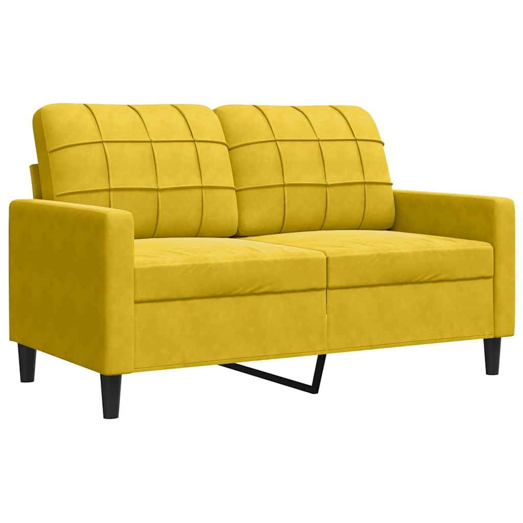 kétszemélyes sárga bársony kanapé 120 cm