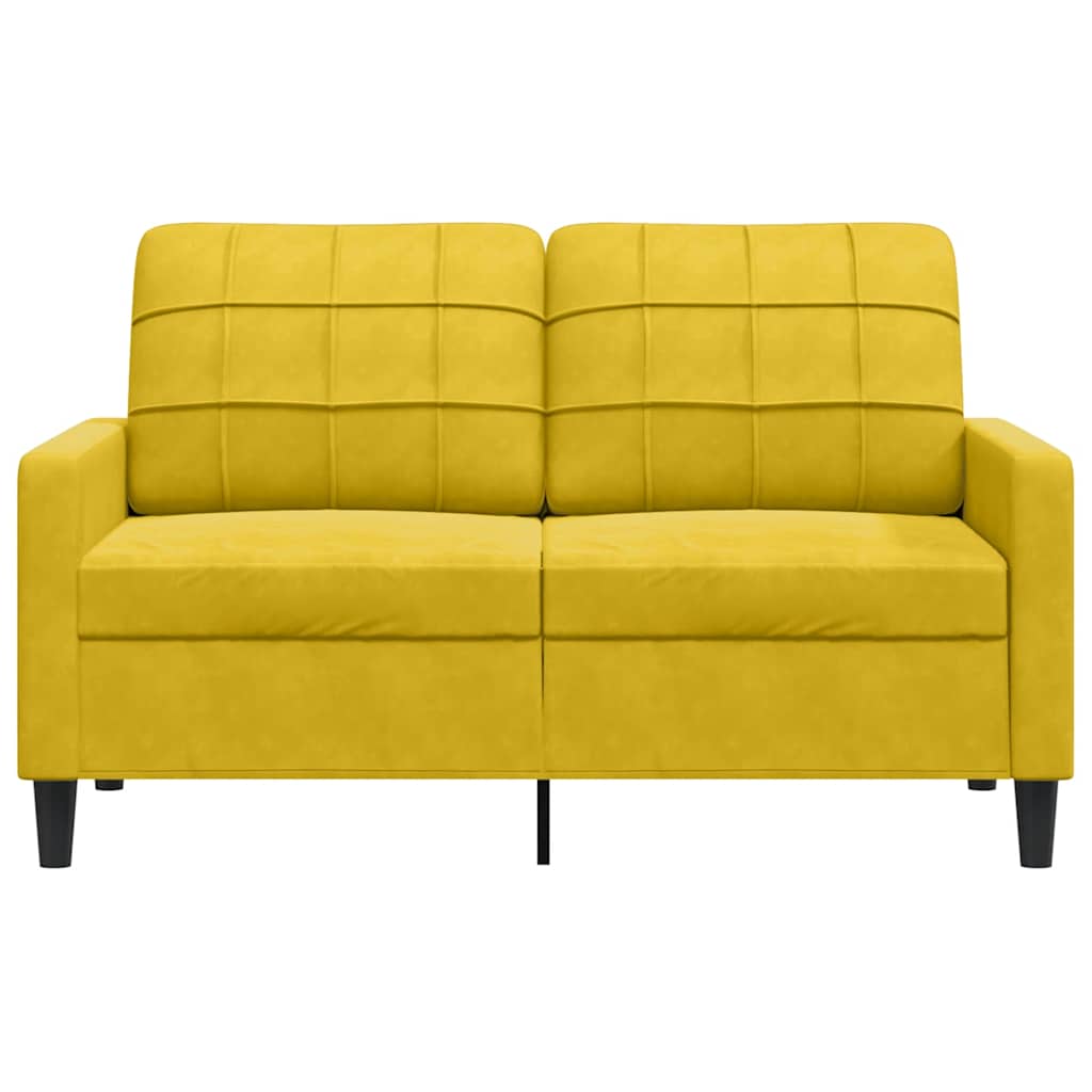 kétszemélyes sárga bársony kanapé 120 cm