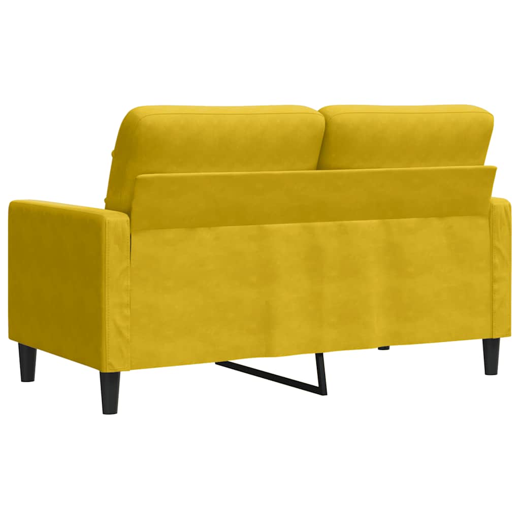 kétszemélyes sárga bársony kanapé 120 cm