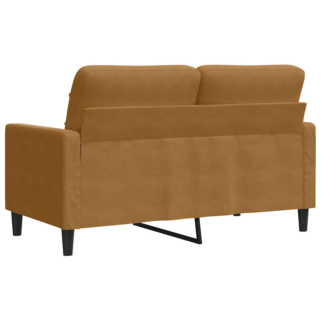 kétszemélyes barna bársony kanapé 120 cm