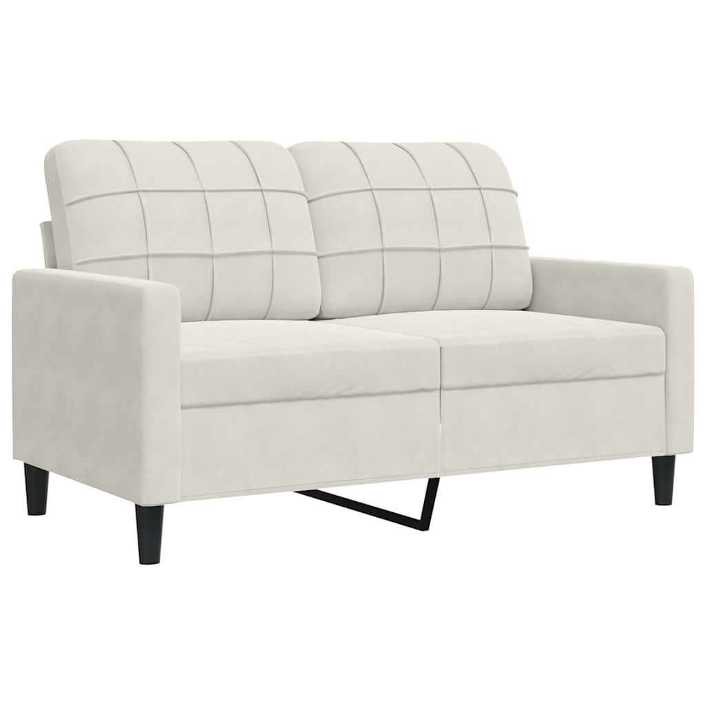 kétszemélyes krémszínű bársony kanapé 120 cm