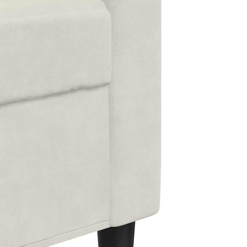 kétszemélyes krémszínű bársony kanapé 120 cm