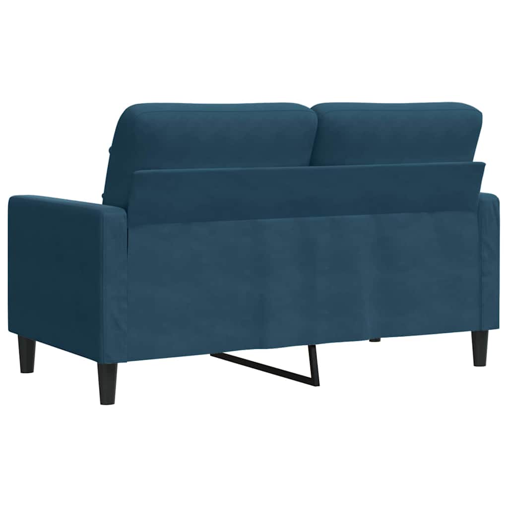kétszemélyes kék bársony kanapé 120 cm