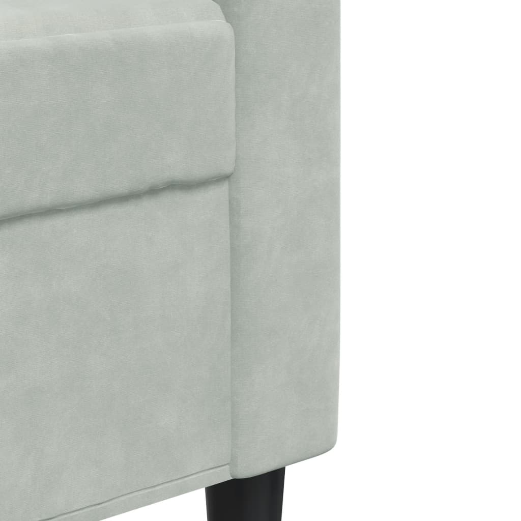 kétszemélyes világosszürke bársony kanapé 140 cm