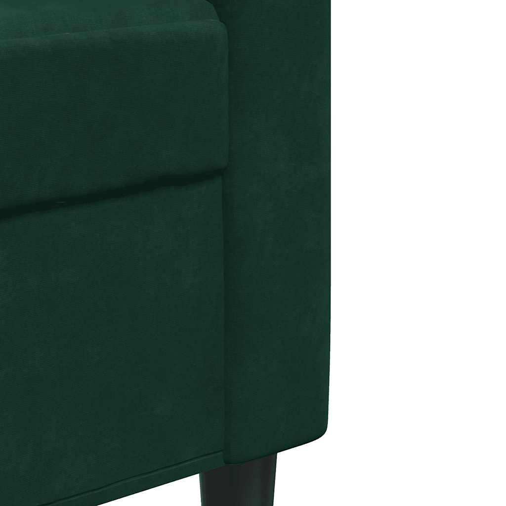 kétszemélyes sötétzöld bársony kanapé 140 cm