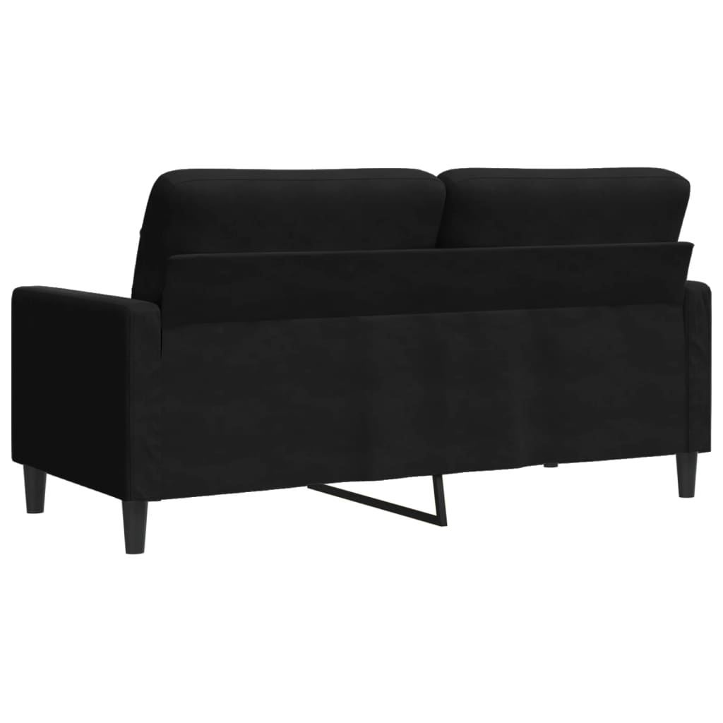 kétszemélyes fekete bársony kanapé 140 cm