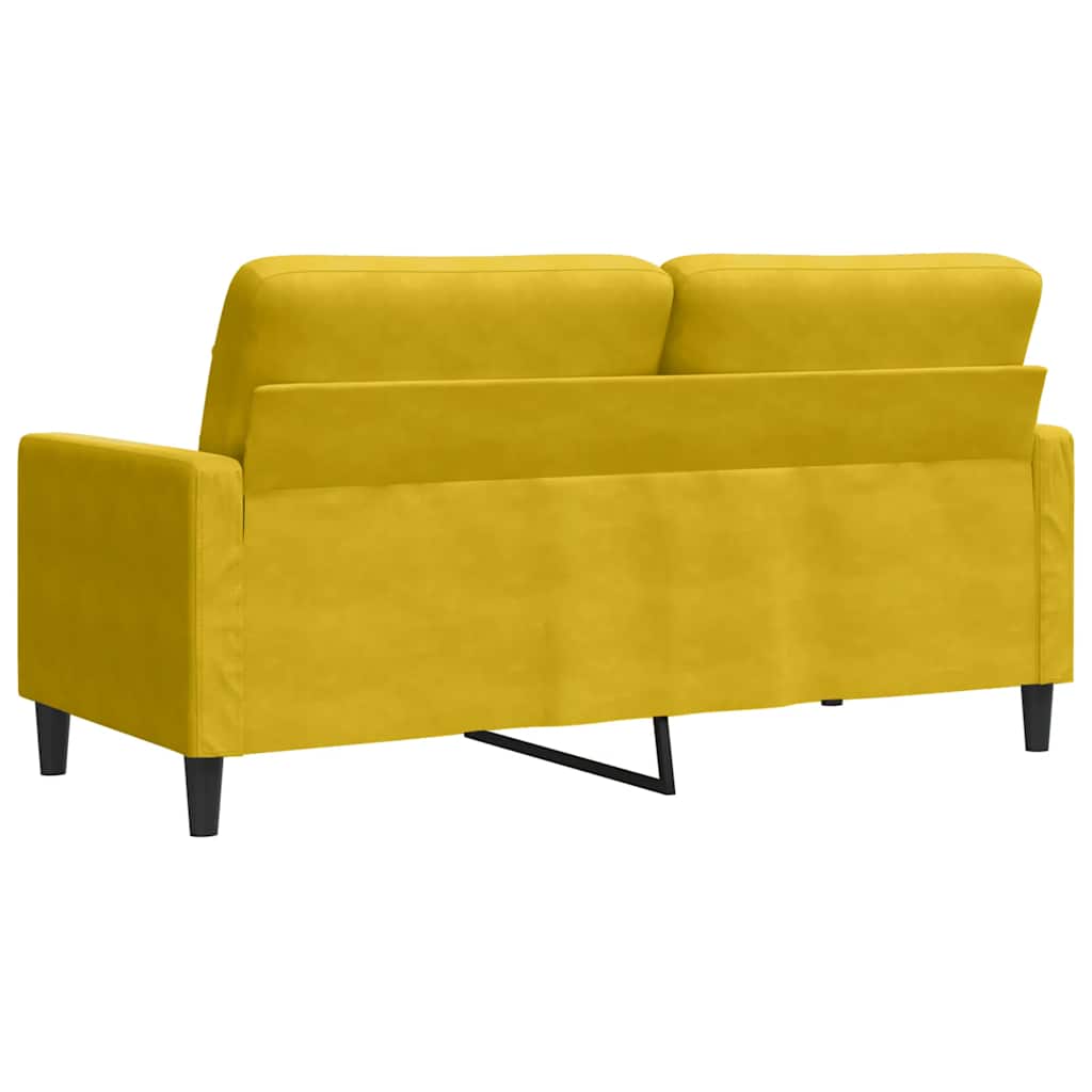kétszemélyes sárga bársony kanapé 140 cm