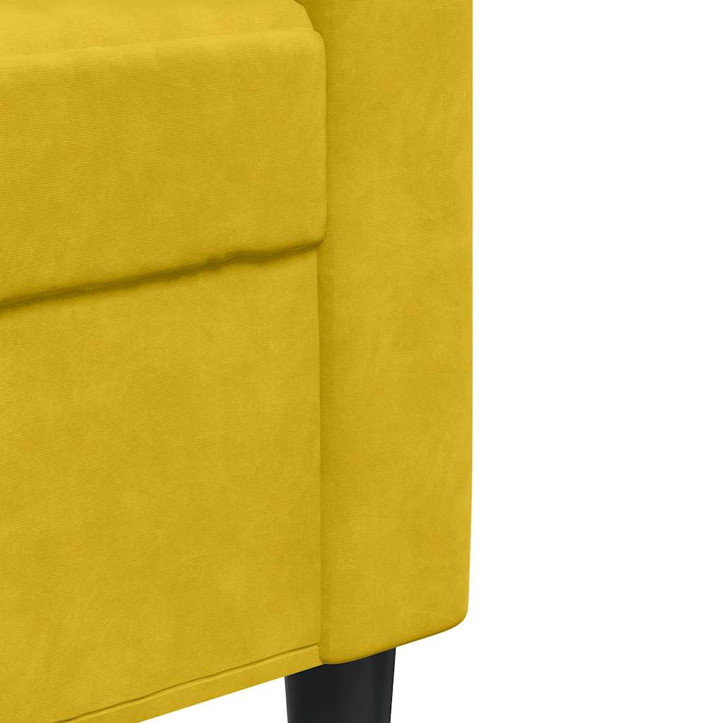 kétszemélyes sárga bársony kanapé 140 cm