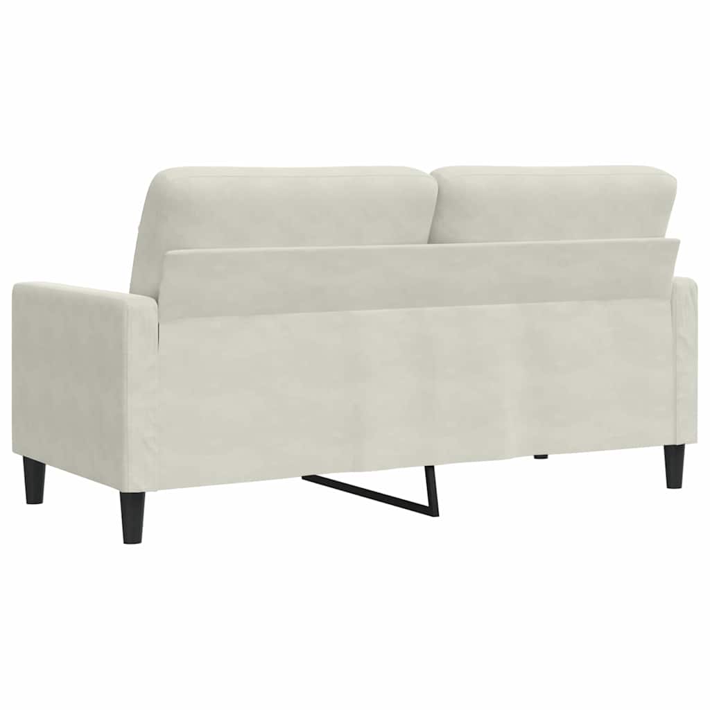 kétszemélyes krémszínű bársony kanapé 140 cm