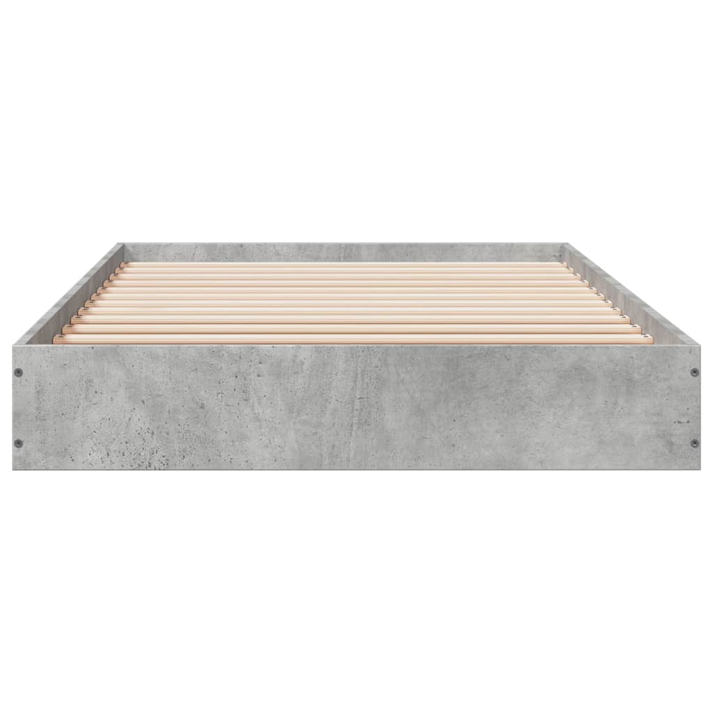 betonszürke szerelt fa ágykeret 75 x 190 cm