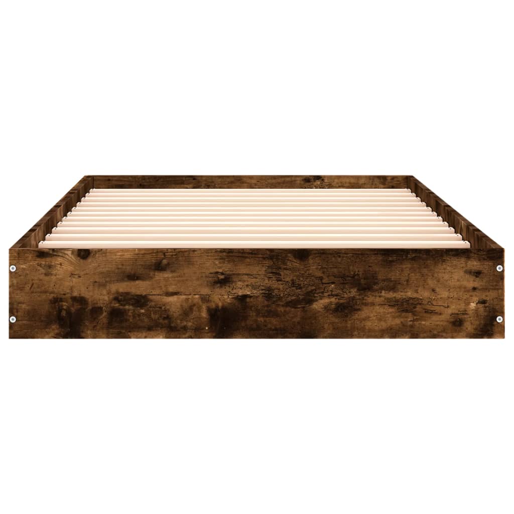 füstös tölgy színű szerelt fa ágykeret matrac nélkül 75x190 cm